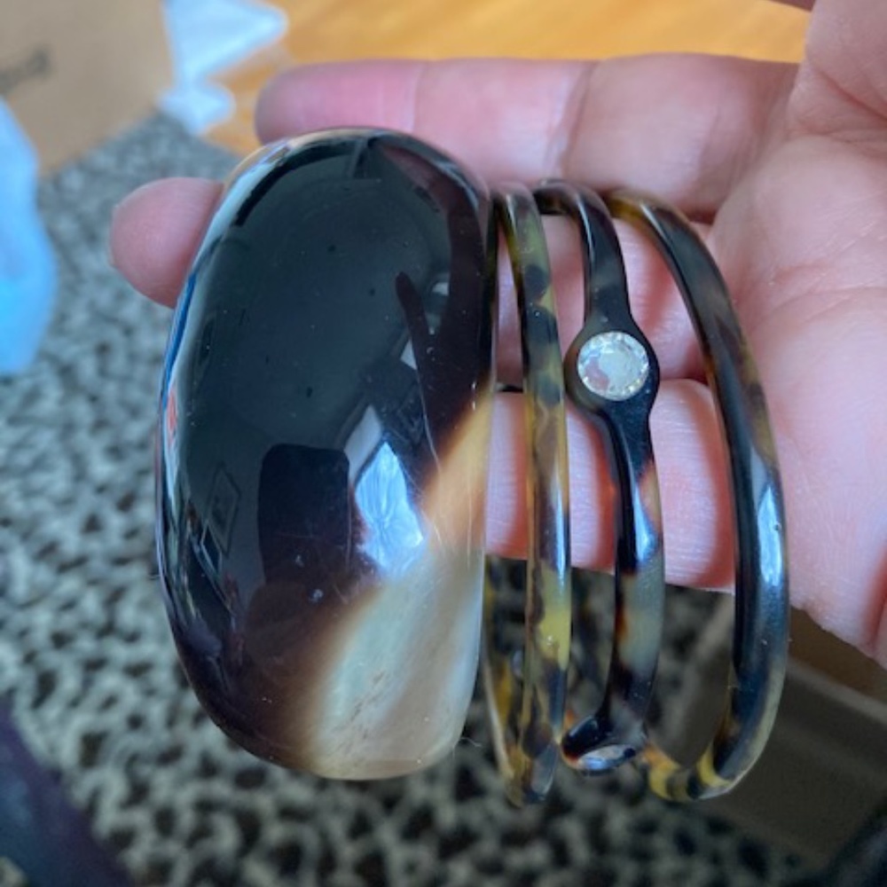One Tortoise Shell Cuff & Three Matching Bangles
